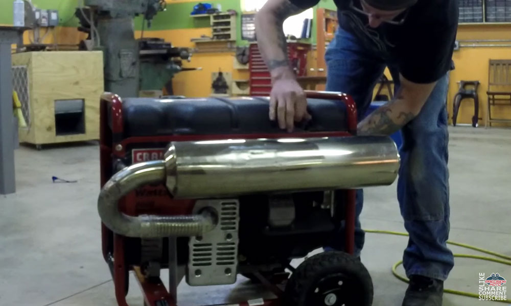 Installing a muffler to quiet a generator